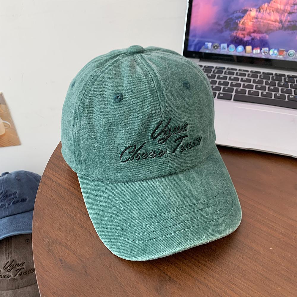 

Бейсболка с вышитыми буквами, женская, весна-лето, большая окружность головы, ковбойская кепка, широкие поля, показывающая лицо, маленькая шляпа Adjustable зелёный