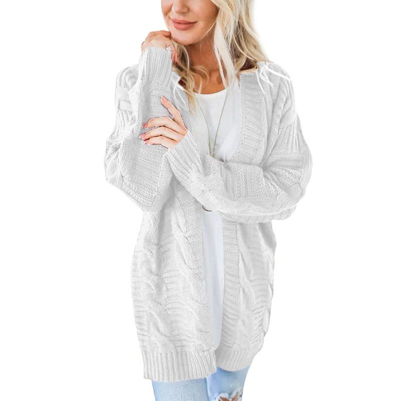 

Elegant Women Cardigan Sleeve With Loose Long Fashionable Casual Knitted Sweater Tag M=US XS білий