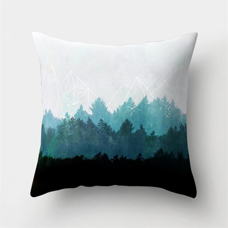 Abstract Mountain Landscape Geometric Printing Pattern Pillow Case Home Living Room Sofa Decoration Pillow Case