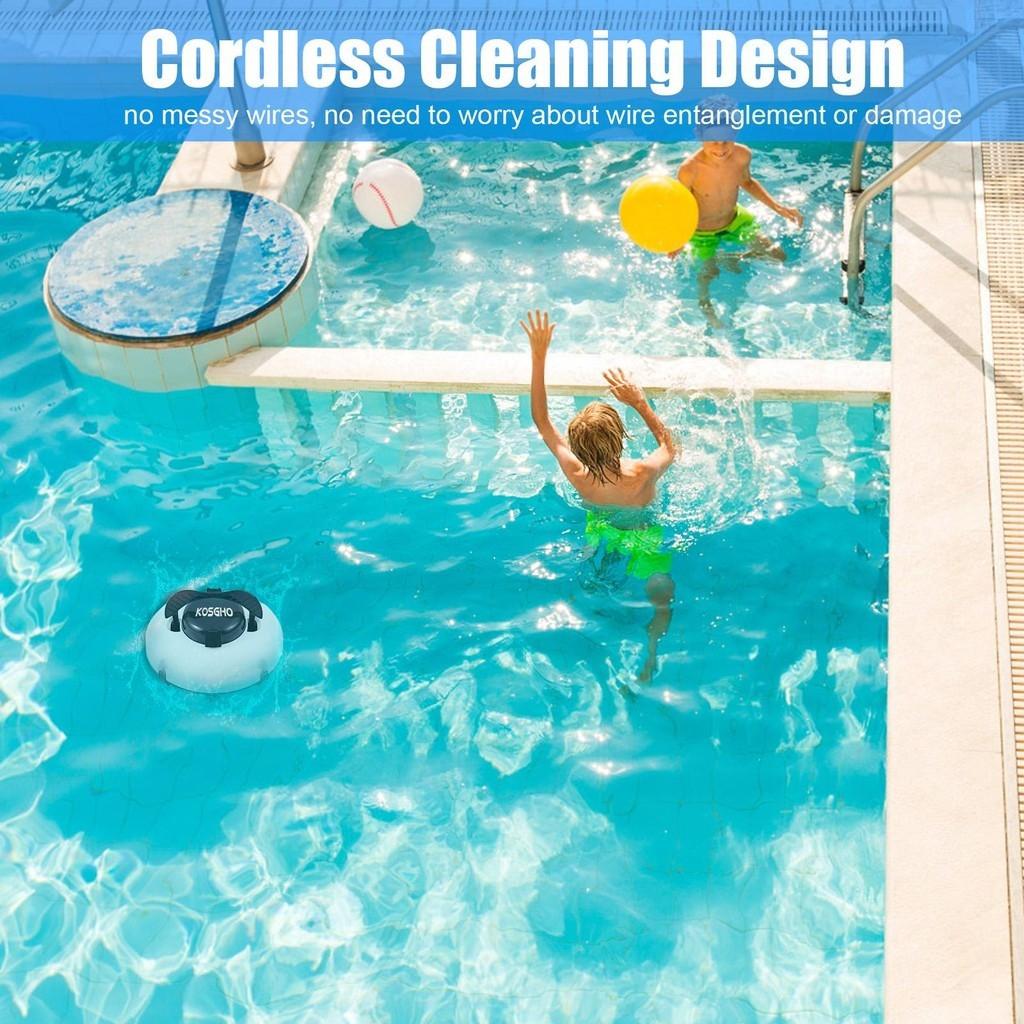 IPX8 Waterproof Pool Cleaning Robot Dual-Motor Strong Suction Automatic Pool Vacuum Cordless Robotic Pool Cleaner