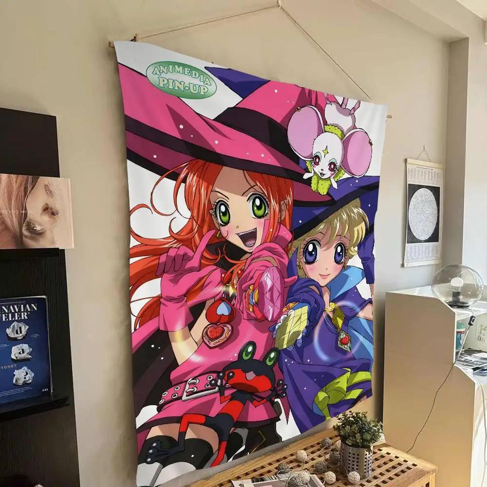 Anime Sugar Sugar Rune Colorful Tapestry Art Printing Japanese Wall Tapestry Anime Wall Hanging Home Decor