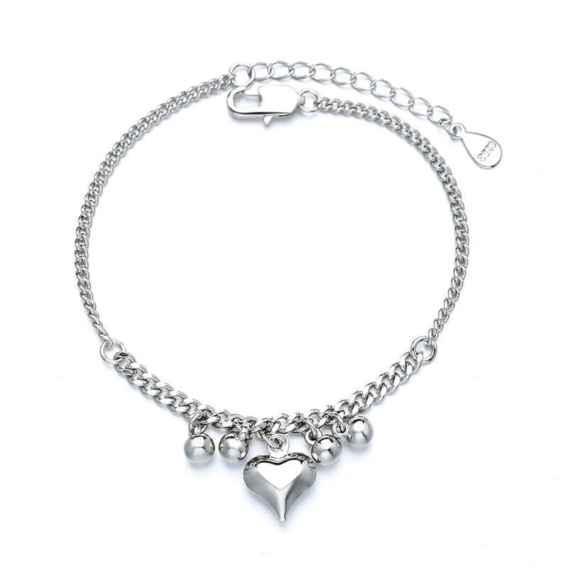 925 Sterling Silber Quaste Herz Runde Perle Charme Armband & Armreif Für Frauen Mädchen Party Neue Schmuck Sl338