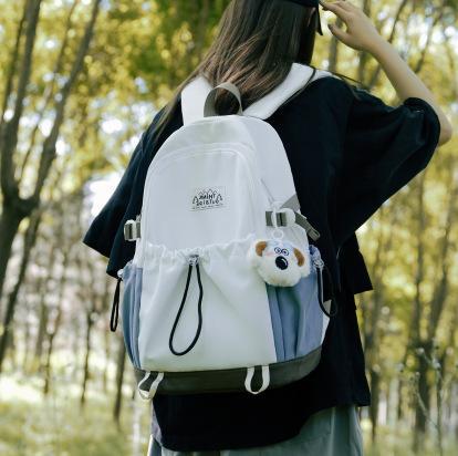 Schoolbag Mori mint light green color matching backpack student party fresh vitality class leisure outdoor versatile schoolbag