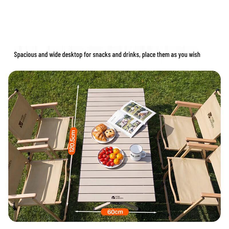 MOBIGARDEN Carbon Steel Roll-up Camping Table