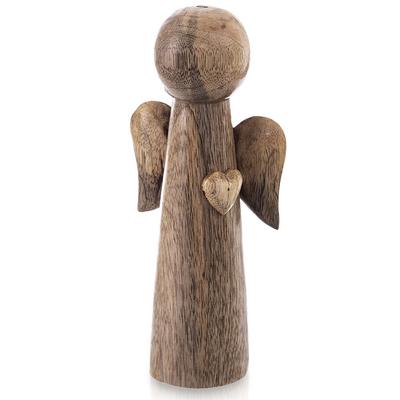 Wooden Angel Figure Angel Decorative Ornament Standalone Figure 21 Cm