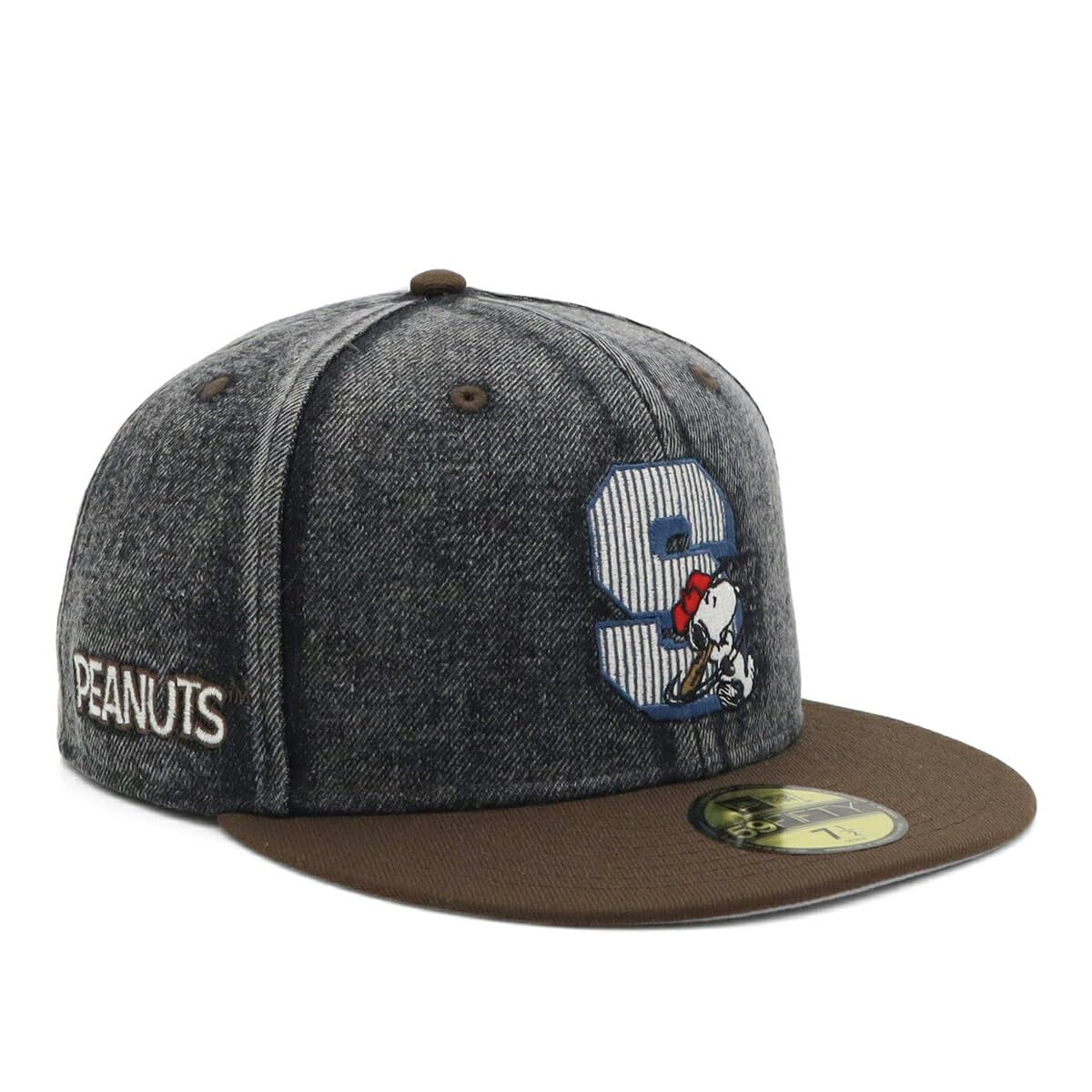 New Era 59FIFTY Cap in Washed Black This Peanuts and Snoopy collaboration cap is available exclusively from This 59FIFTY hat features a flat perfect