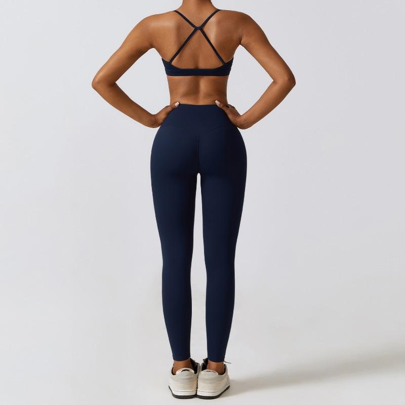 Autumn and winter tight yoga clothes, nude quick-drying sports suit, thin fitness clothes three-piece set