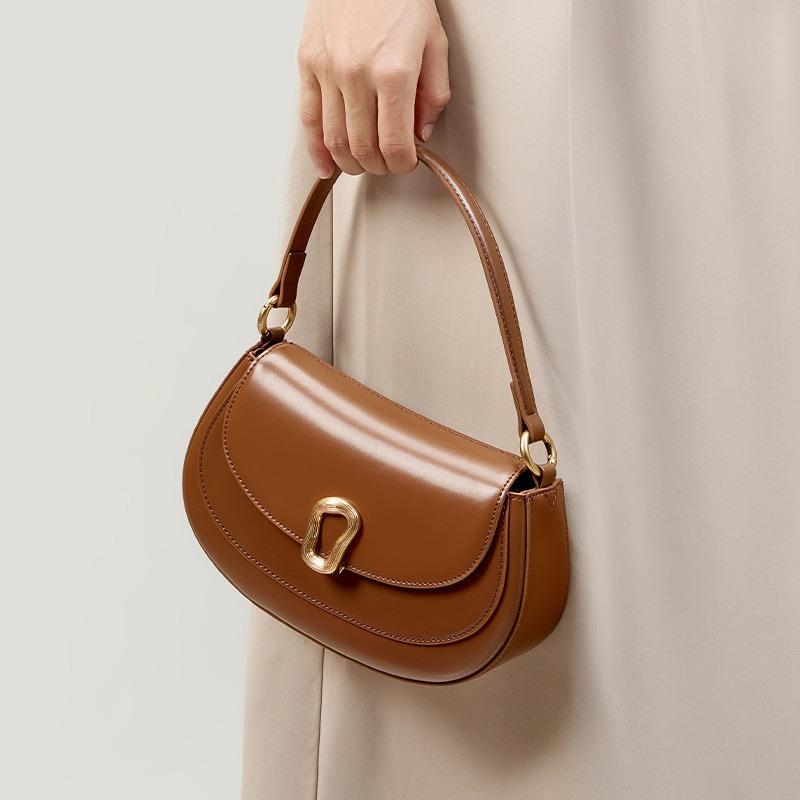 Baguette Bag Women's Leather Messenger New Women's Female Office Workers Small Bag Niche High-end Handbag