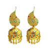 Elegant Trend Indian Jhumka Earrings Gold Plated Geometric Dangle Jewelry Accessory for Trendy Women Stylish Outfits