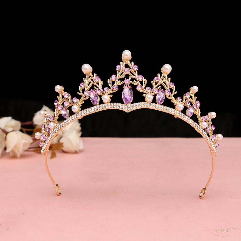 Rhinestone Queen Crown Baroque Vintage Bridal Tiara Cosplay Costume Wedding Hair Accessories  Party
