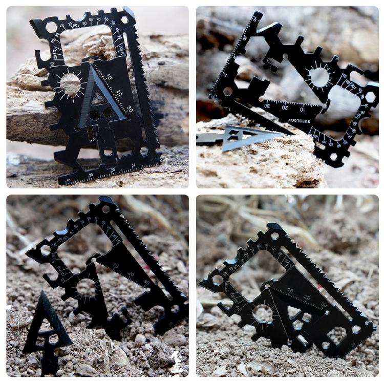 כלי שילוב רב-תכליתי להישרדות 18 ב-1 מפלדת אל-חלד כלי רב-שימושי בגודל כיס כרטיס אשראי כלי כרטיס אשראי קל לשימוש