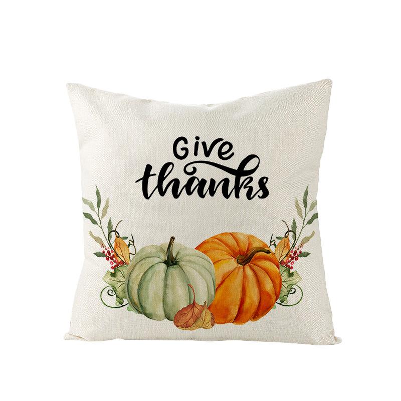 APolyester Pillowcase New Autumn Pumpkin Print Sofa Pillow Cushion Home Cushion