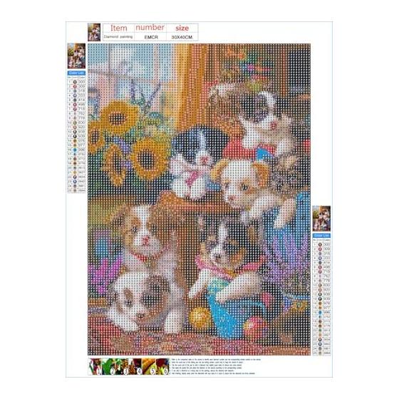 Diamond Art Dog Animal 30X40cm Bead Art Round Beads Mosaic Art Kit Popular DIY Handmade Craft Present Decoration