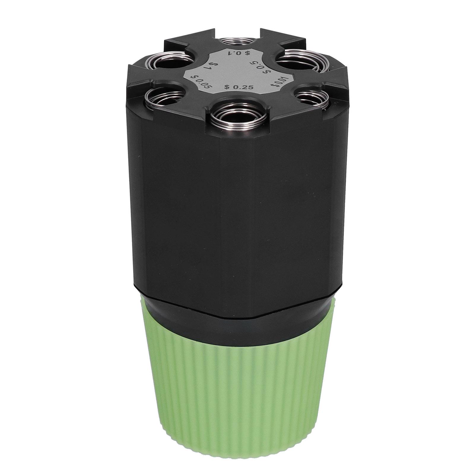 

Car Dollar Coin Money Box 2Layer Paper Money Saving Pot Organizer for Vehicle Use Black Green