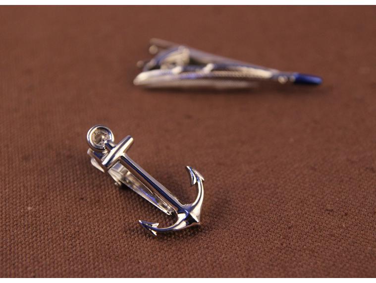 Herren Krawattenklammer - Schnurrbart, Schwarze Feder & Anker Designs verfügbar