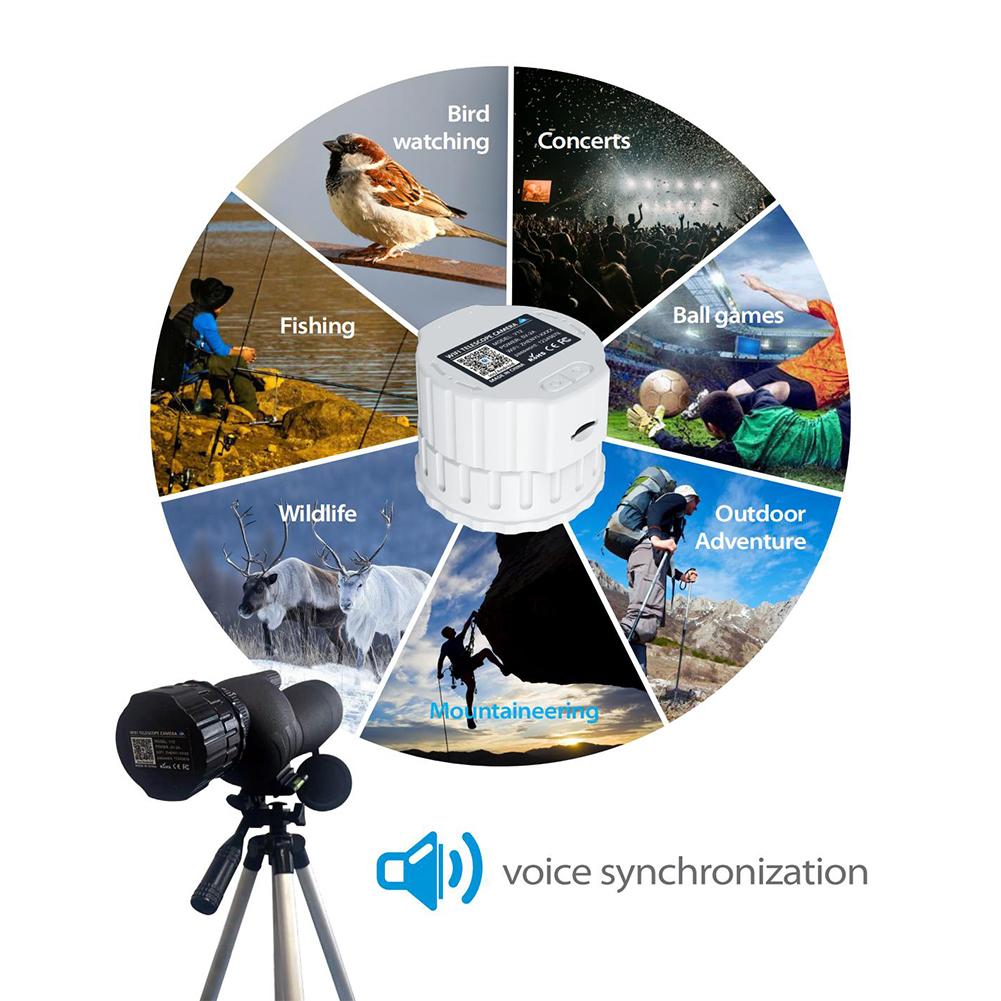 V12 WiFi Telescope Eyepiece Camera 4 Megapixels Camera 2K Telescope-HD Electronic Eyepiece Camera For Astronomy Bird Watching