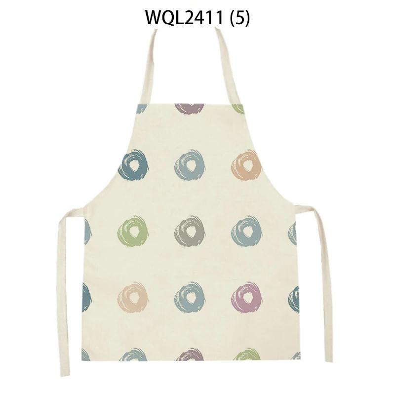 Geometry Stripe Triangles Pattern Kitchen Apron for Women Linen Bibs House Cleaning Pinafore Home Cooking Apron Accessories