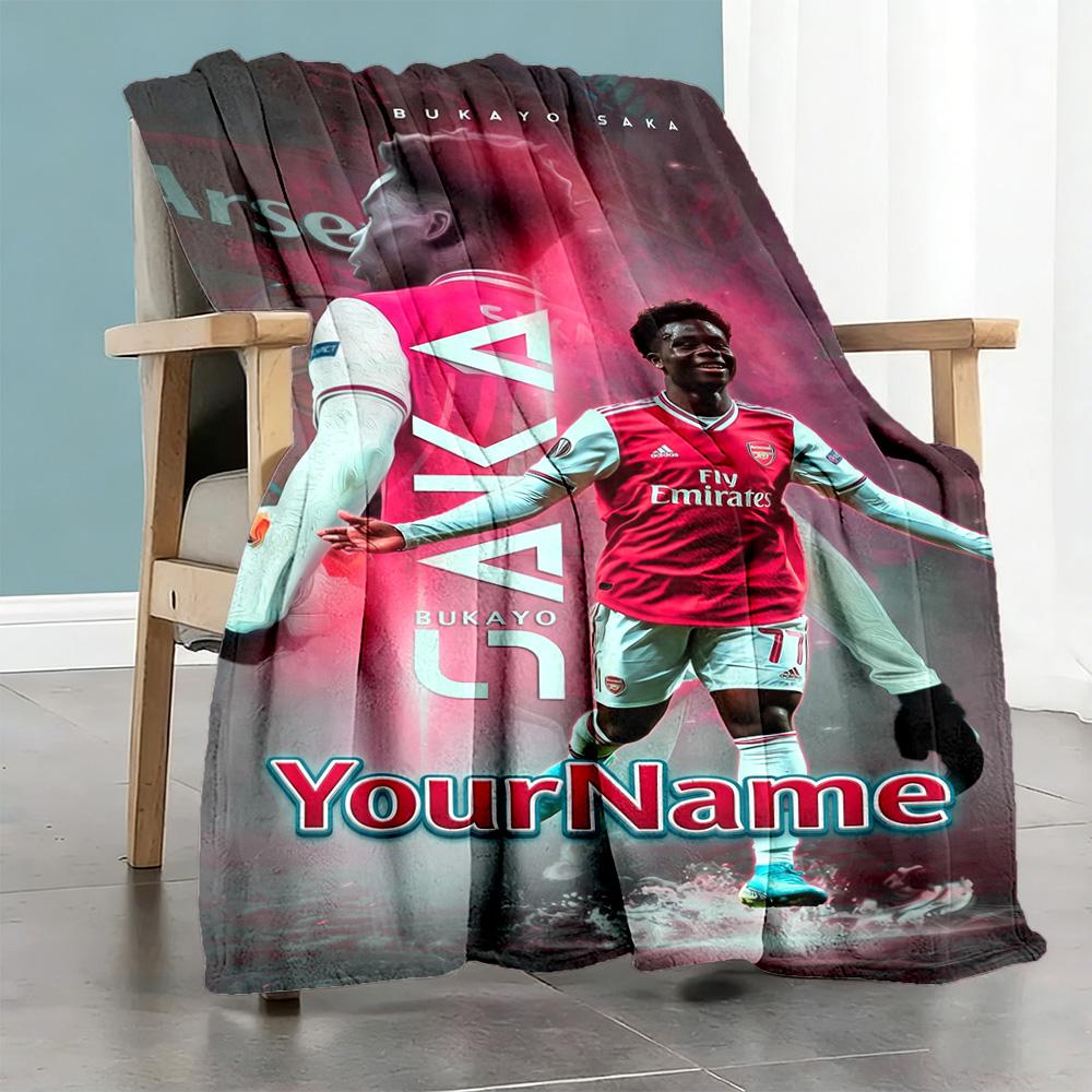 Arsenal Personalized Text Blanket Cozy Customizable Blanket Durable Comfort Throw For Chair Seaside Bedding Bed Four Seasons Universal