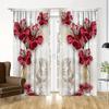 Spiral Circle Red Flower Abstract Window Curtains Blinds For Living Room Kid Bedroom Bathroom Kicthen Office Door Home Decor2Pcs