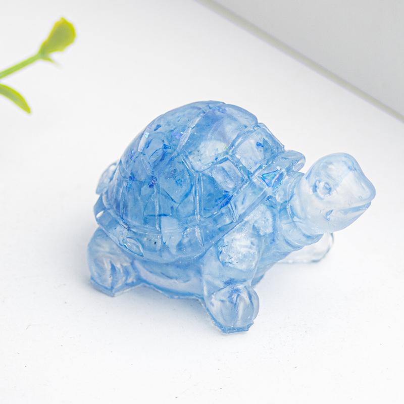 1Pc Natural Gravel Epoxy Resin Small Turtle Desktop Decoration Home Decoration Chakra Meditation Healing Gift