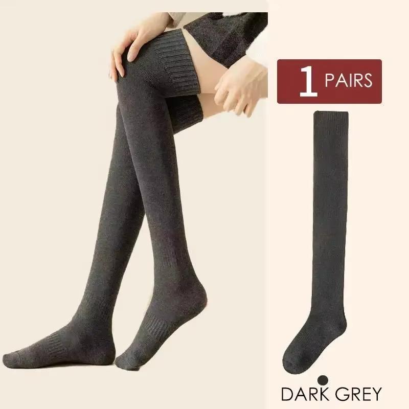 

Women s Thigh High Stockings Trendy Casual Over The Knee Long Socks Lolita Thermal Vertical Thicke Socks Female Tube Leggings One Size