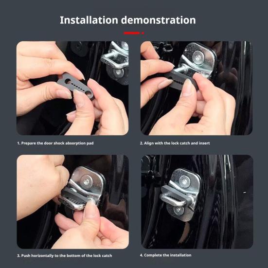 4Pcs Car Door Cushion Pads Silicone Anti-Rattle Shock Absorber for Vehicles Trucks Vibration Easy Clip-On Installation Car Door Impact Stopper