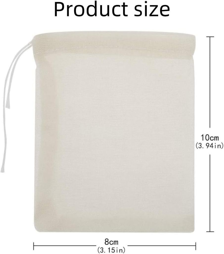 60 Pieces Muslin Bags 100% Cotton Drawstring Bag Reusable Mesh Bags for Spice Cooking Soup Herb Loose Leaf Tea Coffee Filter Crafts Soap Nuts Gift