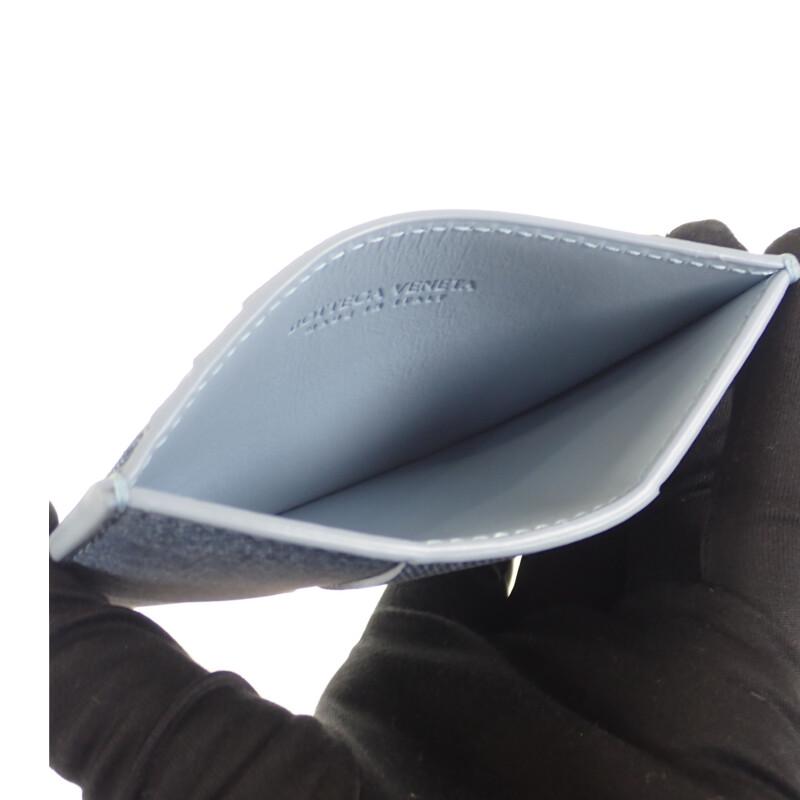 Bottega Veneta 748052V49K14288 Card Case Blue Melange/ice Lambskin Mens