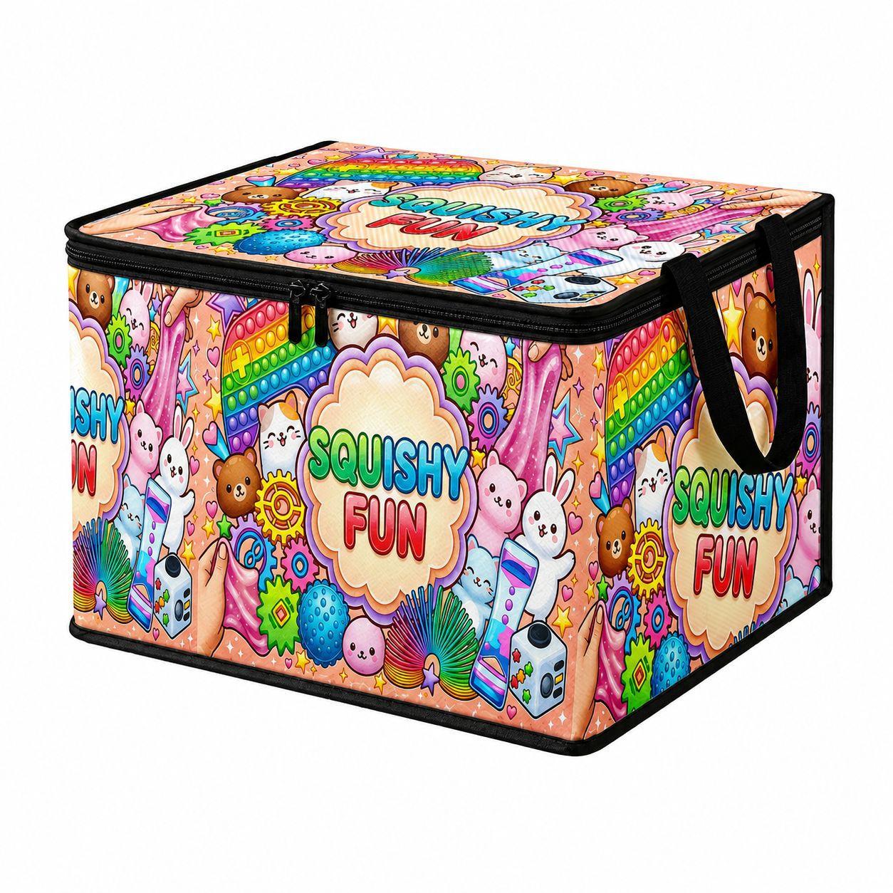 Cartoon Spielzeug Aufbewahrungsbox mit Deckel Faltbarer Stoff Organizer Würfel Sensorische Fidget Spielzeug Korb für Kinderzimmer Organizer Management 35*25*25cm