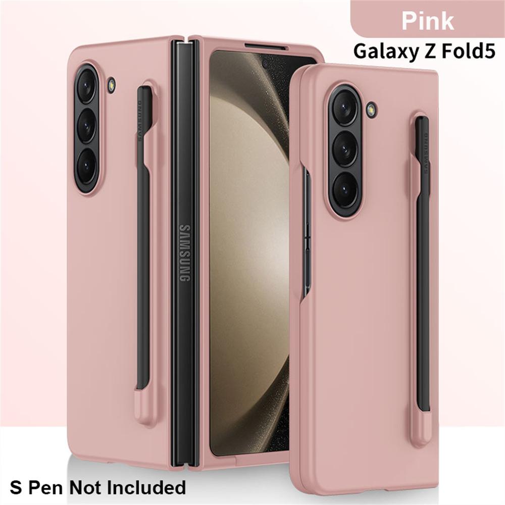 Slim Matte Case For Samsung Galaxy Z Fold 5 5G Case With Pen Slot Holder Hard Plastic Fold Shockproof Cover Skin Feel Protection Shell