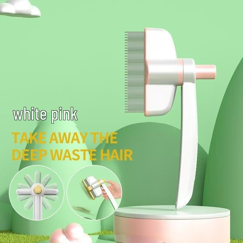 SEE KEAN Pet Deshedding & Detangling Rotating Pin Comb