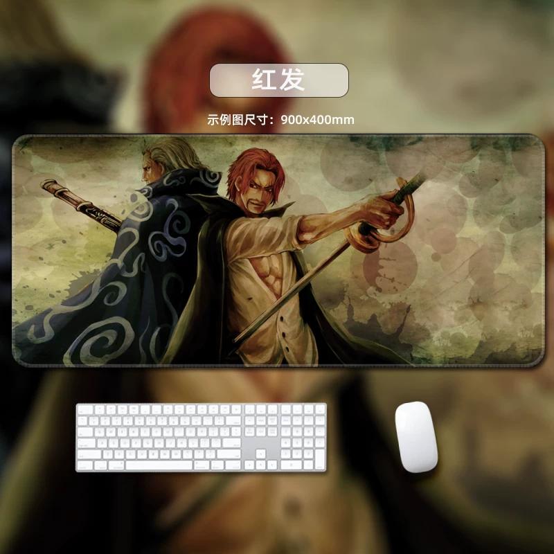One Piece Leather Mouse Pad Oversized Small Office Gaming Keyboard Pad Desk Pad Bristle Bracelet Monkey D. Luffy Roronoa Zoro Decorative Desk Mat