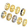 Hiyin 9-Piece Stainless Steel Rotating Decompression Ring Set