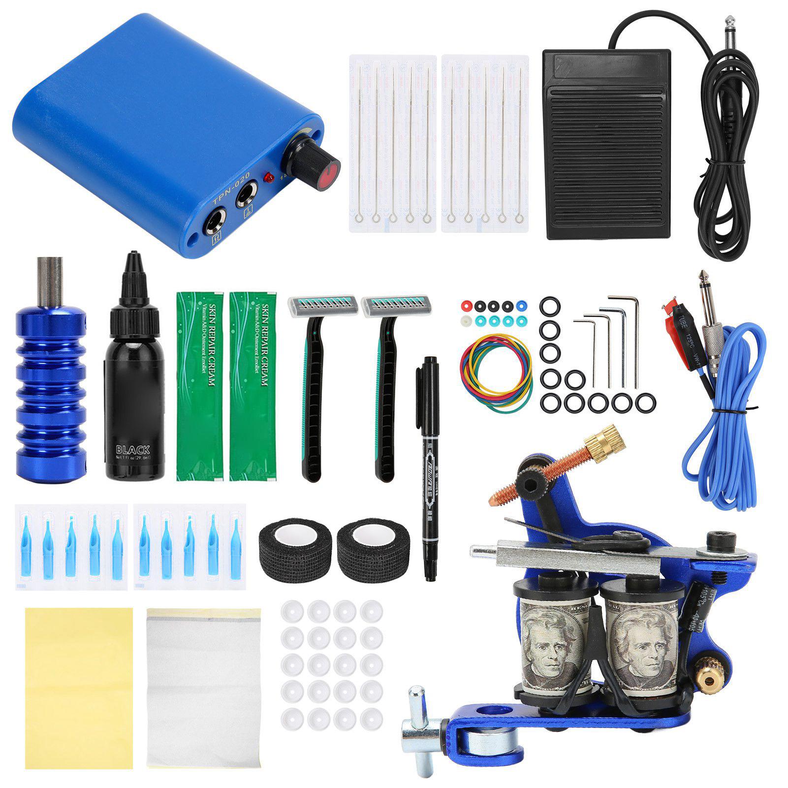 

Полный комплект для тату-машинки Крем для восстановления пигмента татуировки Аксессуары для татуировок для начинающих 90‑265VUS EU Plug