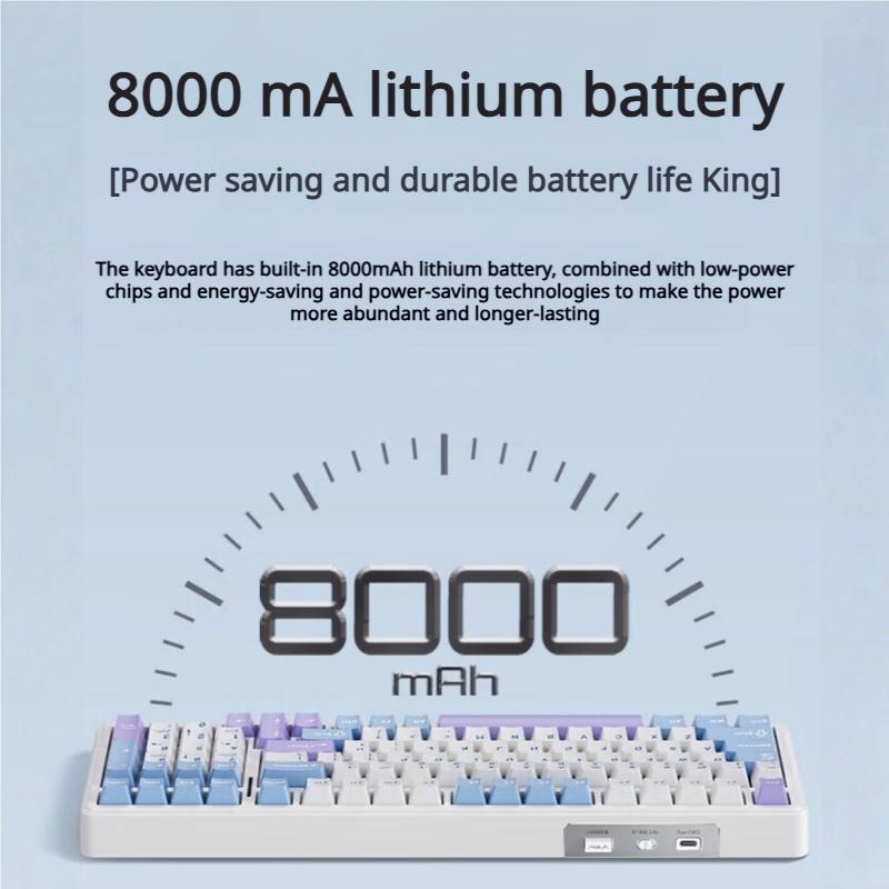 Aula F99/F99Pro Custom Mechanical Keyboard Gasket Structure Full Key Hot Swappable Wired Bluetooth Wireless Tri Mode OfficeEspor