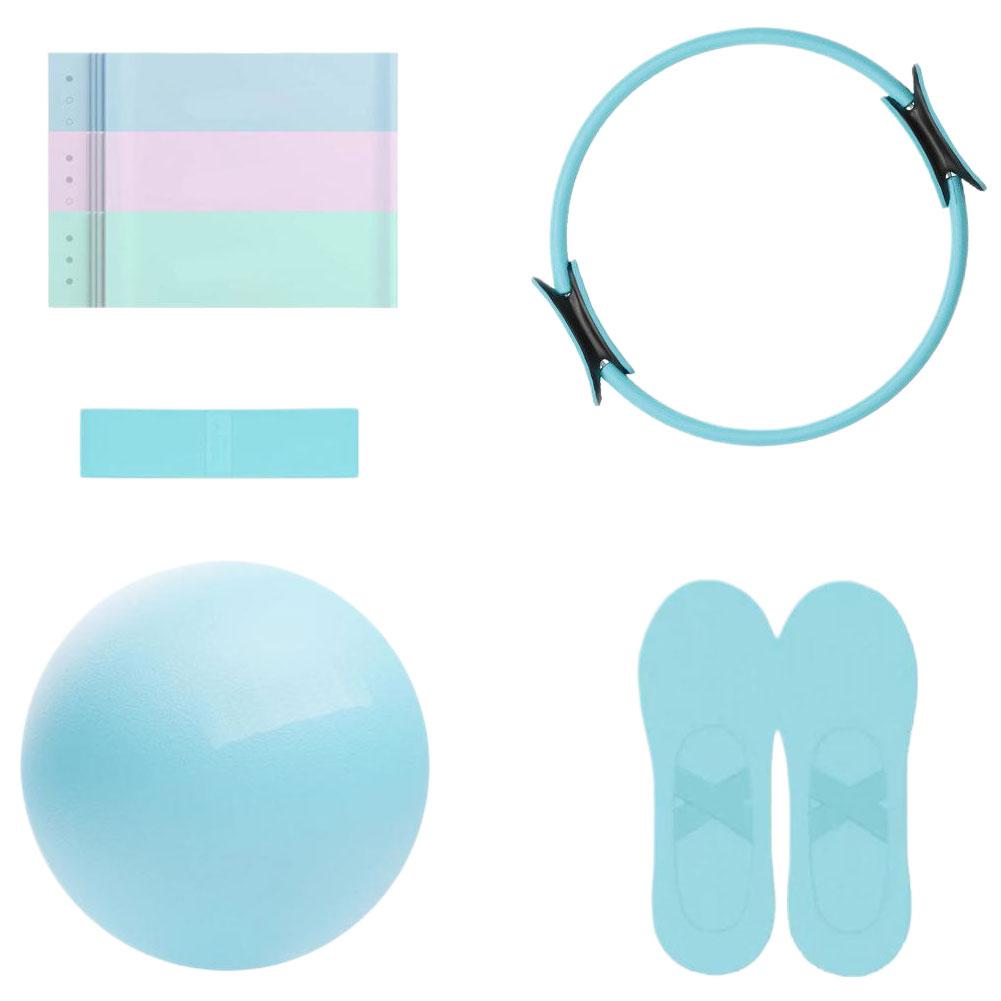 5Pcs Pilates Essential Kit with Ball Resistance Band Workout Equipment Set Portable Fitness Equipment for Beginners Toning