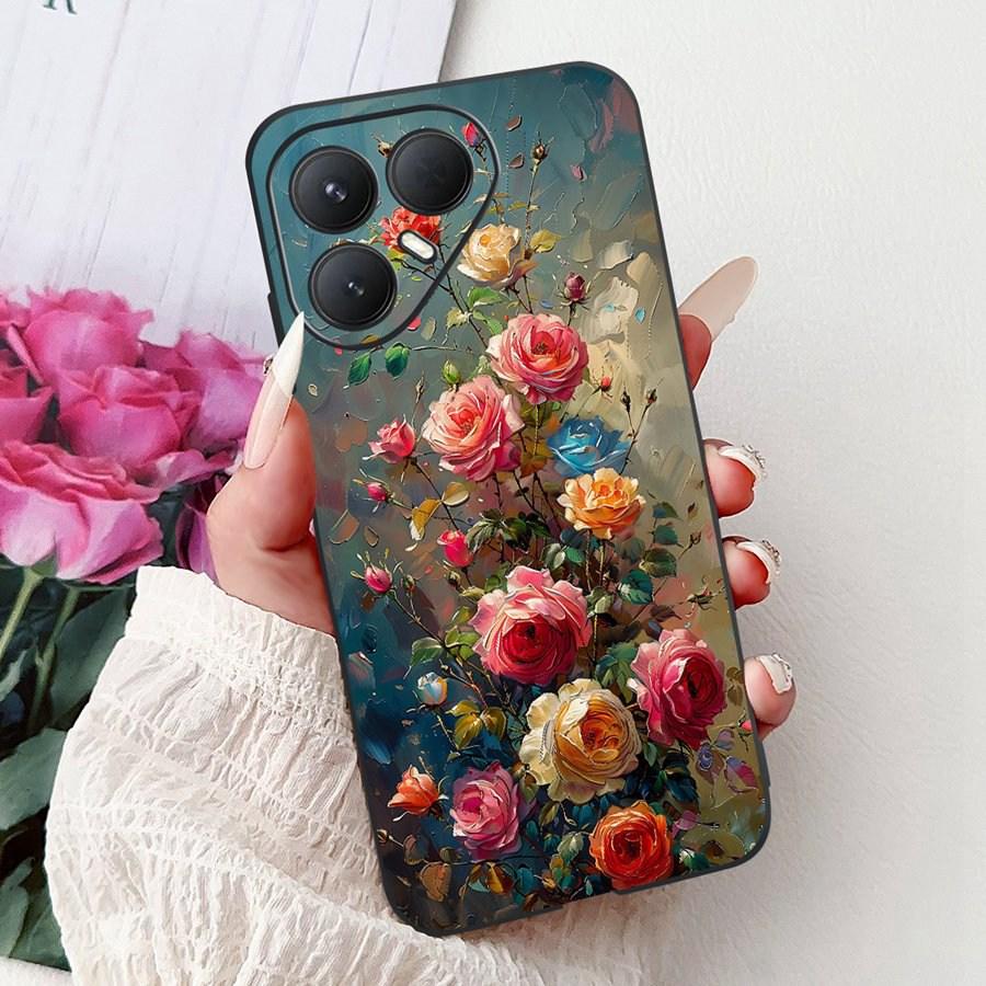 For Tecno Pova 7 Pro Ultra Case Flower Heart Painted TPU Soft Silicone Case Cover For Tecno Pova7 Pova 7Ultra Pro Phone Couqe