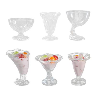 Sommer-Eisbecher, durchsichtige, dicke Dessertschalen für Eisbecher, Fruchtpudding, Milchshakes, wiederverwendbare Snacks, Gewürzbehälter für die Party zu Hause