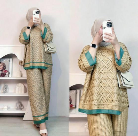 

Bohemian Style Loose Three-Quarter Sleeve Top and Pants Set, Multi-Platform Dropshipping Compatible Medium