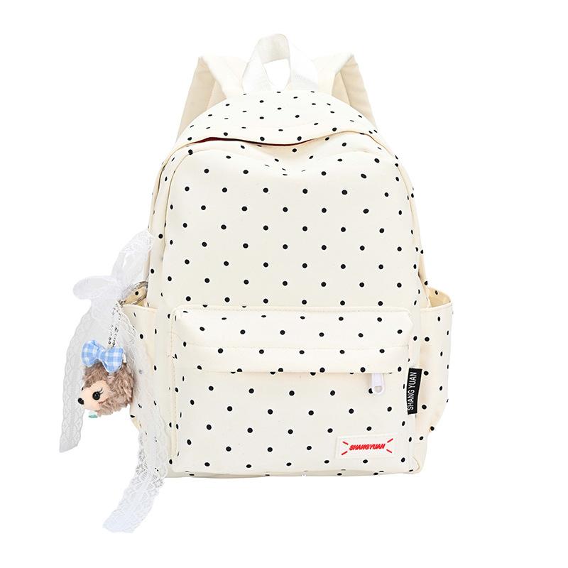 School Bag Junior High School Girls Girl Heart Atmosphere Polka Dots Large Capacity Versatile High Value Female Student Backpack High School