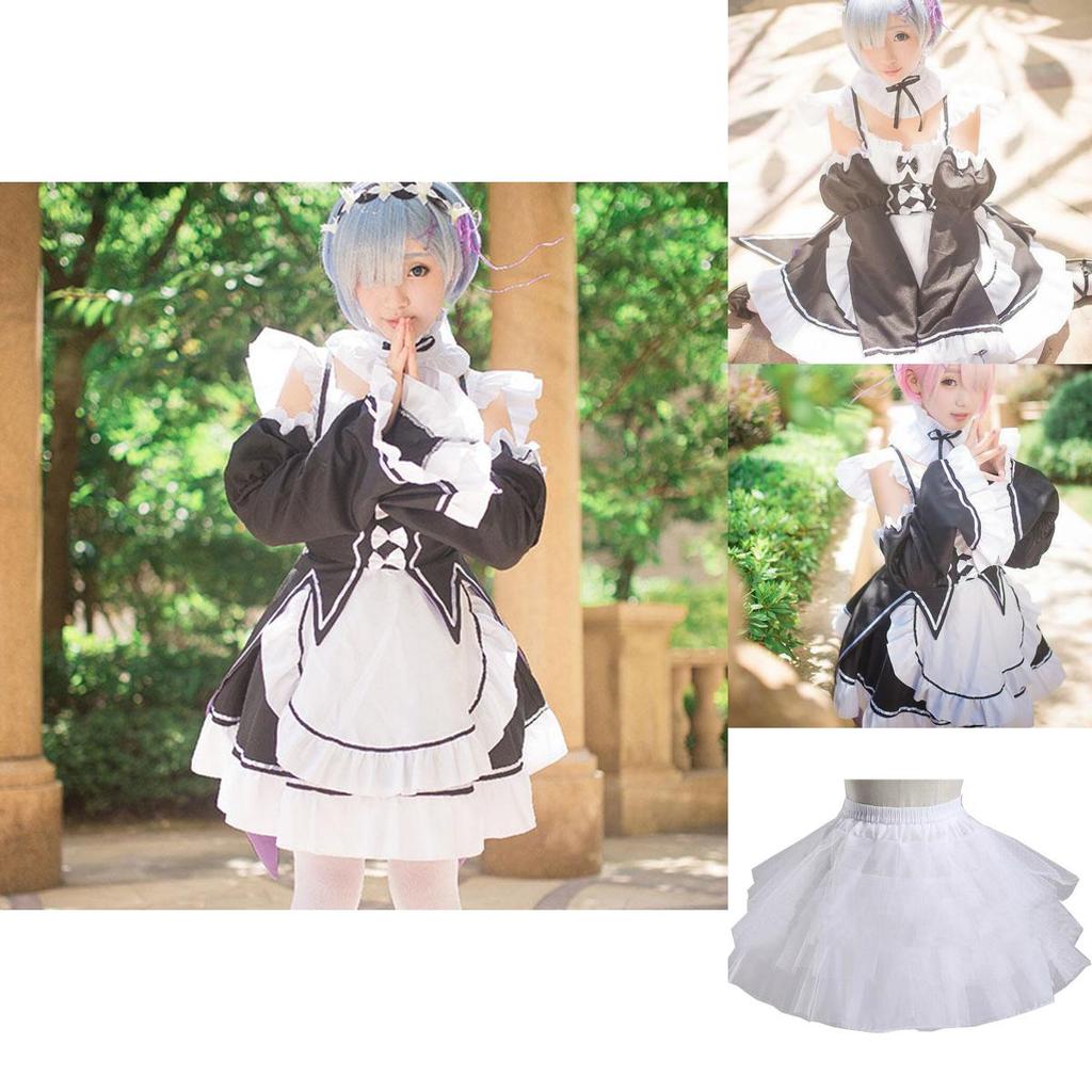 Hajimeru Rezero Kara Lsekai Seikatsu Gemelle Ramrem Vestito da Cameriera Costume Cosplay