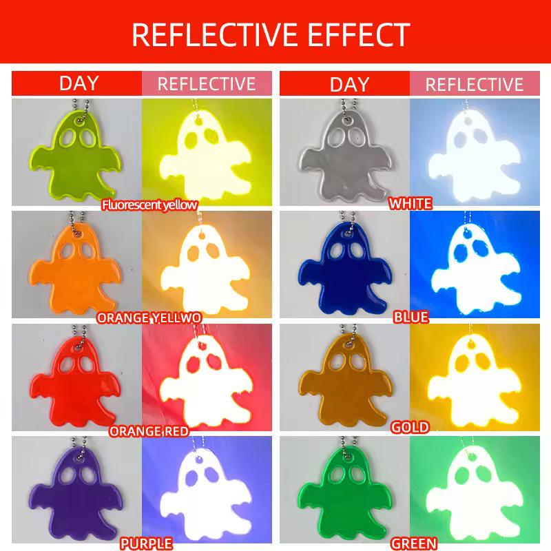 Halloween Ghost Reflective Pendant Keychain & Backpack Charm