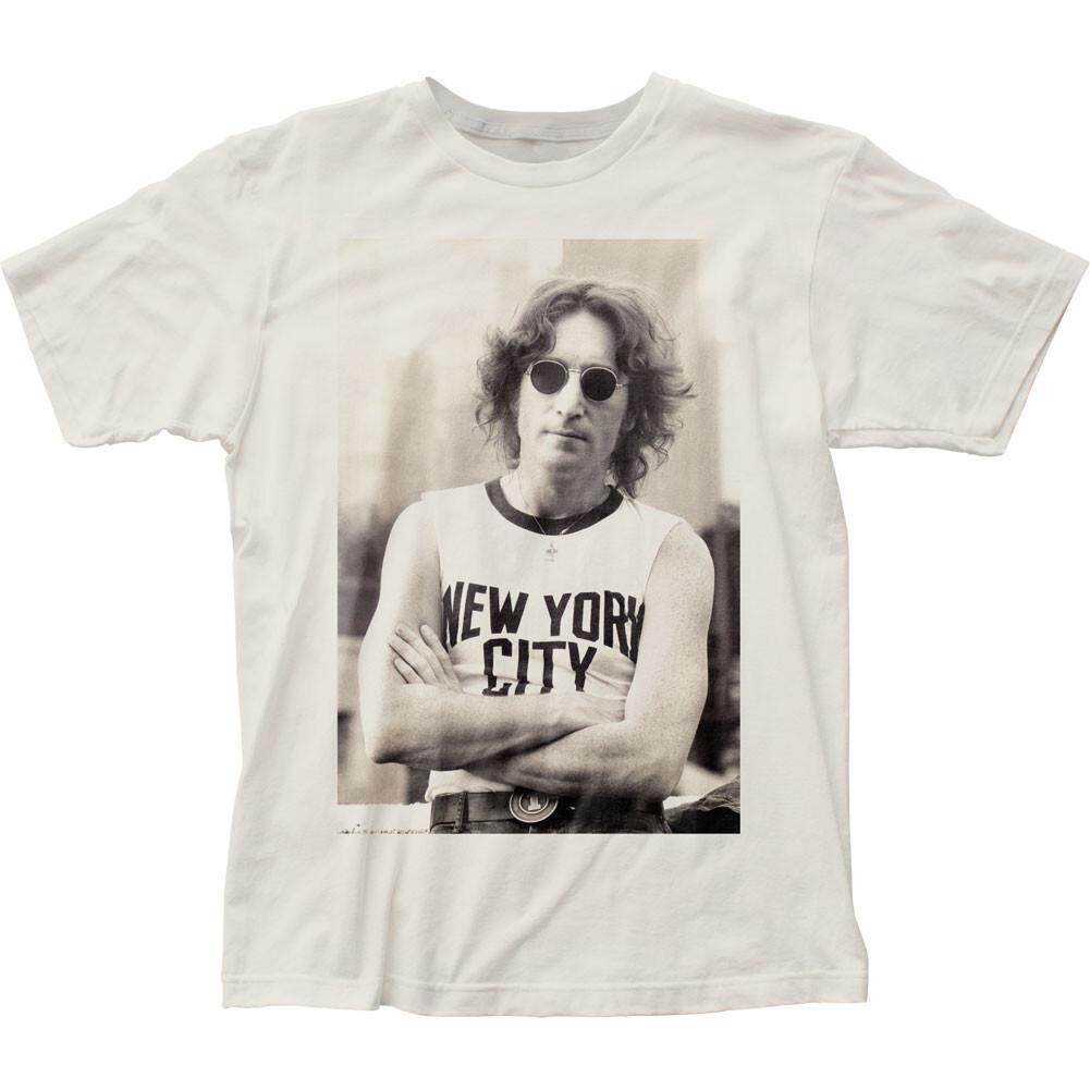

26 John Lennon NYC Mens T Shirt Rock and Roll Music Classic Band Tee Vintage White Unisex T-Shirt L