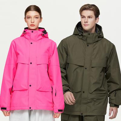 Hooded Ski Jackets for Men and Women Outdoor Winter Warm Snowboarding Jacket Waterproof Windproof Skiing Jacket Unisex Breathable Insulated Snow Coat