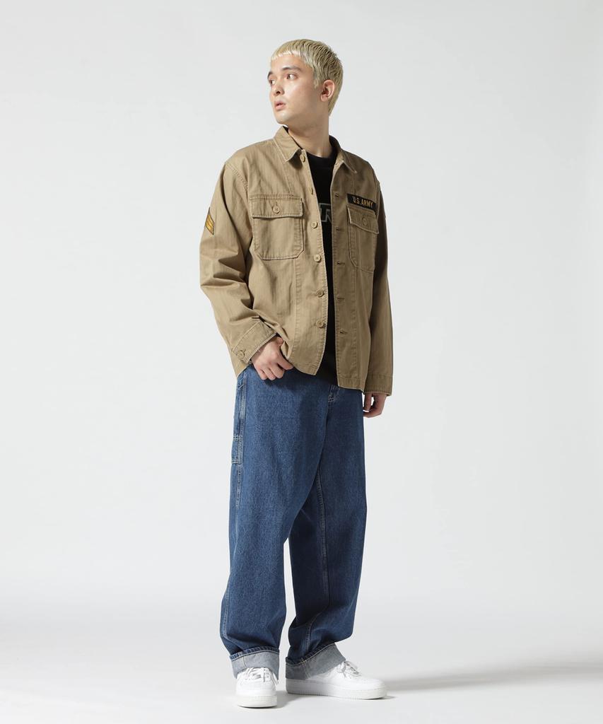VINTAGE WASH TYPE Wash Type Khaki [AVIREX] OG-107 SHIRT/Vintage Shirt, Men's, L, 180,