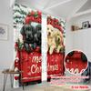 2pcs,2D Plane Printing Contemporary Curtains Cute Lab Puppies Christmas Truck (3) 100% Polyester (without Rod) Versatile All Use