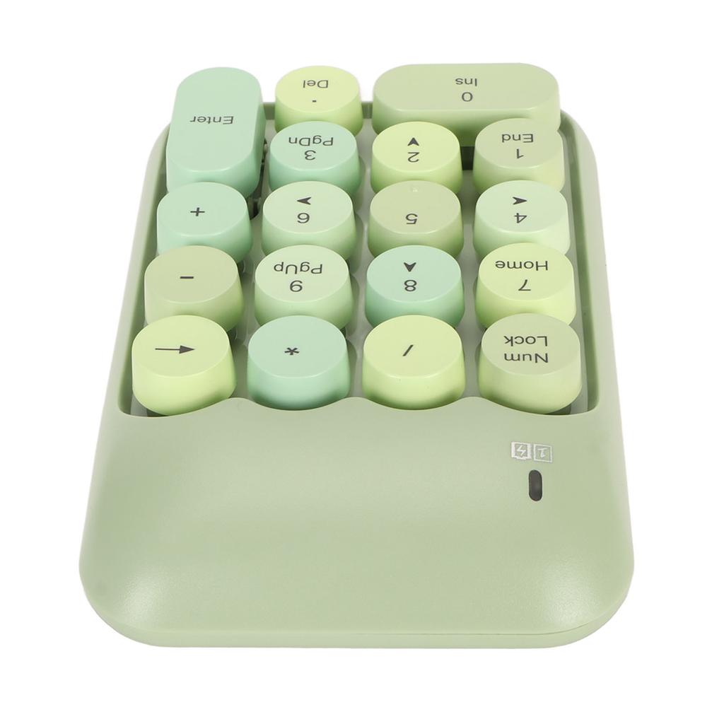 Wireless Numeric Keypad 2.4G 18 Keys Low Noise Retro Colorful Round Key Cap Number Pad for Computer