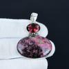 Rhodonite & Rubellite Gemstone Pendant, 925 Sterling Silver Jewelry, Silver Pendant, Unique Jewelry, Necklace Pendant Gift For Bestfriend