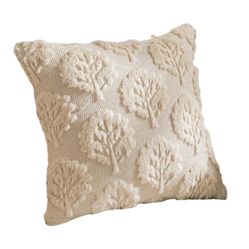 Soft Decorative Pillow Cover Leaf Design Contemporary Pillowcase 45x45cm Multiple Room Adaptability 45 45cm 1160₽