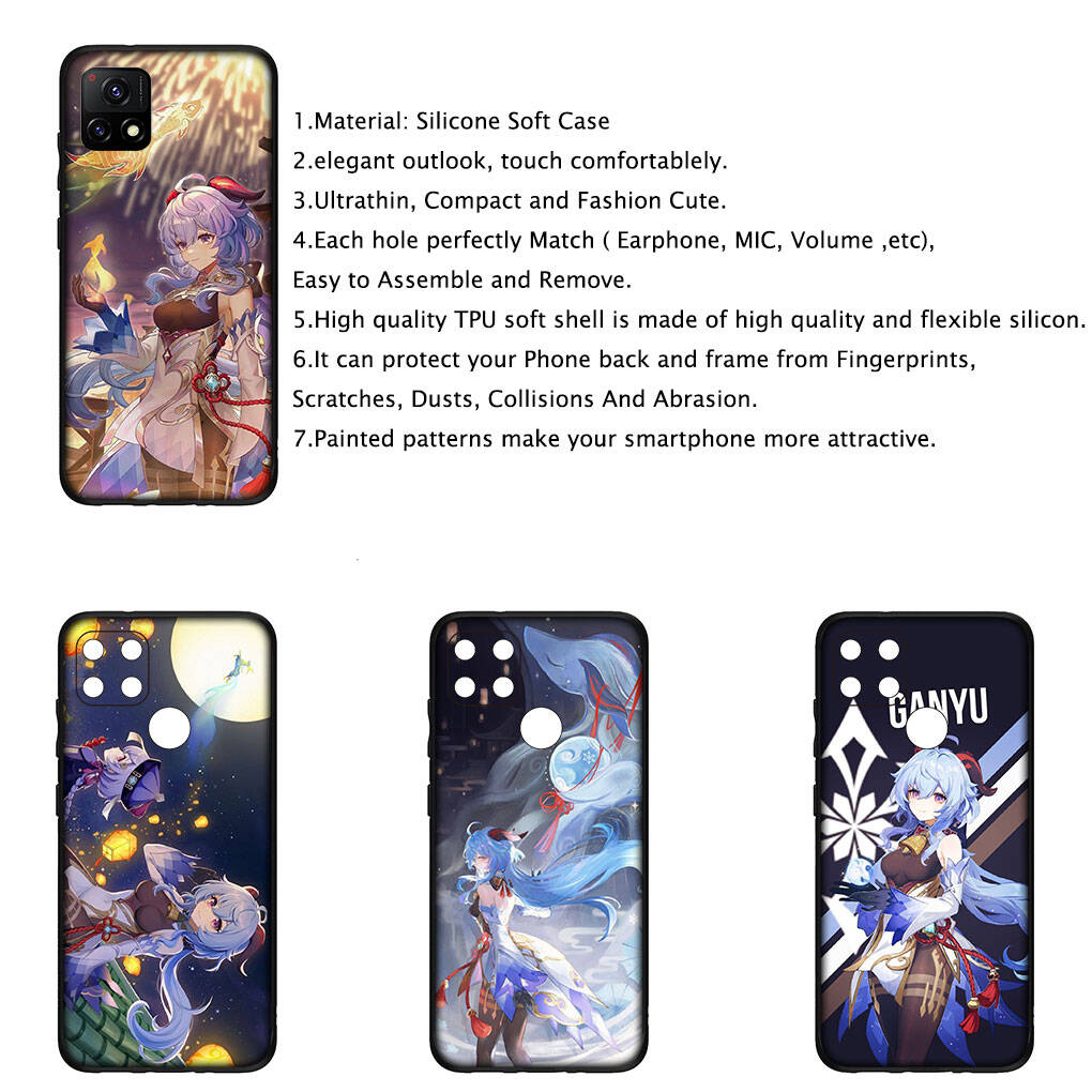 for Motorola Moto Edge 70 60 50 G54 G86 Samsung Galaxy S25 iPhone 17 16 15 Xiaomi Redmi Note 14 Pro Max Phone Case Ganyu Genshin Impact Gan Yu Cover